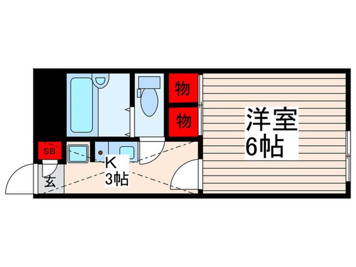 つくばエクスプレス 六町駅 徒歩16分 2階建 築18年(1K/2階)の間取り写真