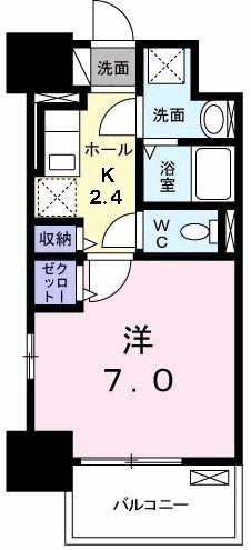 フェイバーJ.O 6(1K/10階)の間取り写真