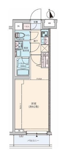 ロアール板橋桜川(1K/3階)の間取り写真