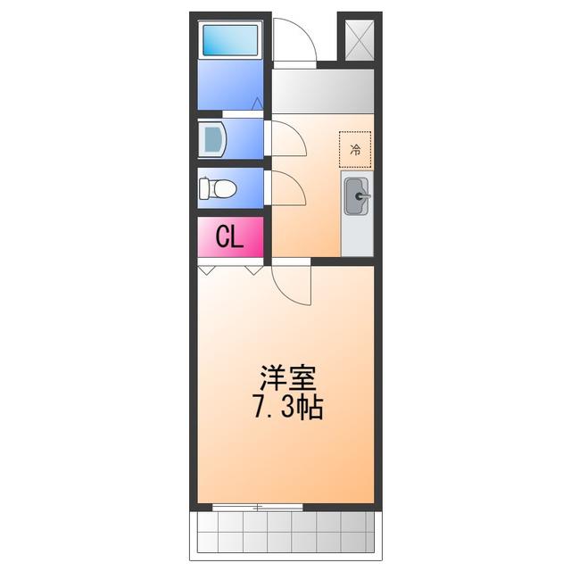 シエスタ(1K/1階)の間取り写真