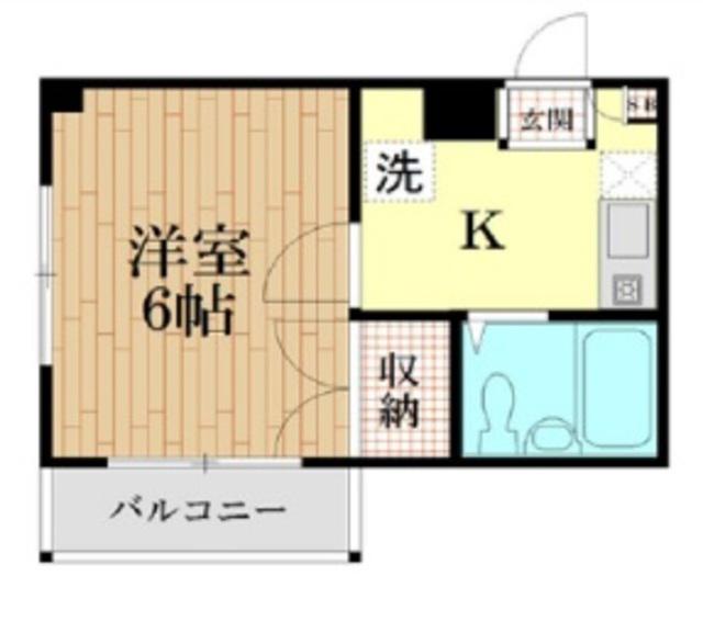 ヒルズ伊勢宿(1K/2階)の間取り写真