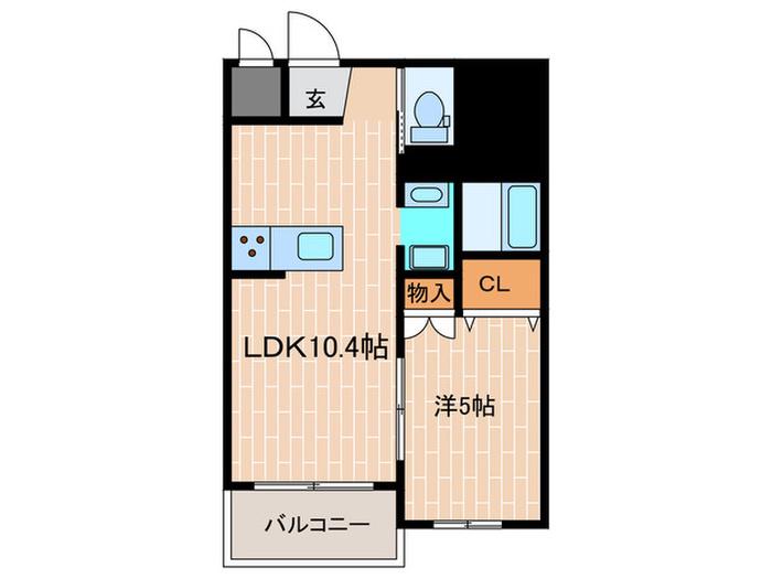 ヘーベルガーデン松山町(1LDK/1階)の間取り写真