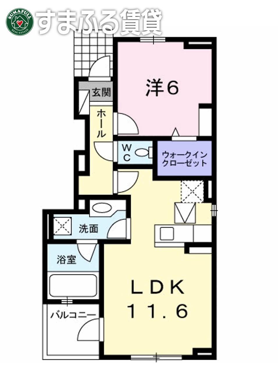 グランデ・VI(1LDK/1階)の間取り写真
