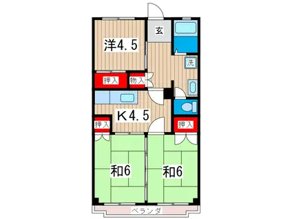 たちばなビル(3K/4階)の間取り写真