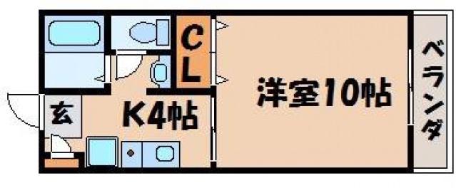サンライフ京田(1K/2階)の間取り写真