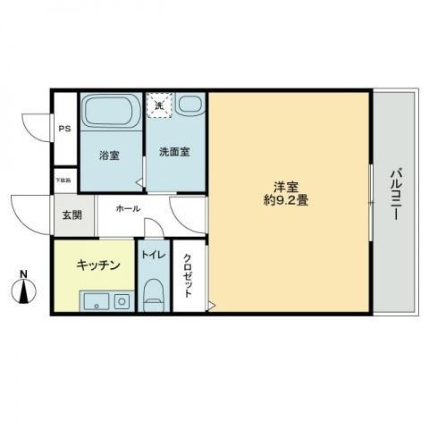 ガレージライフ高松東(1K/2階)の間取り写真