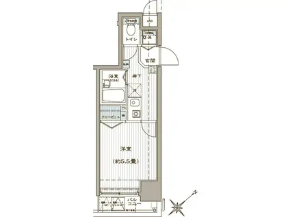 アヴァンティーク銀座2丁目弐番館(1K/7階)の間取り写真