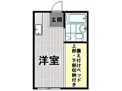多摩川第2コーポ(ワンルーム/2階)の間取り写真