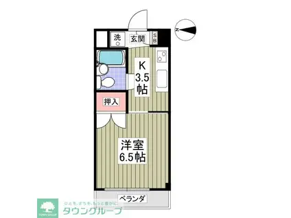 ベルデ新川(1K/3階)の間取り写真