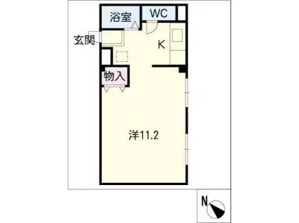 RESIDENCE WITH MY GARAGE(1K/3階)の間取り写真
