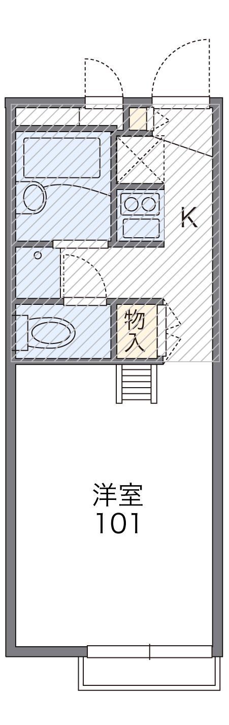 レオパレス西田(1K/2階)の間取り写真