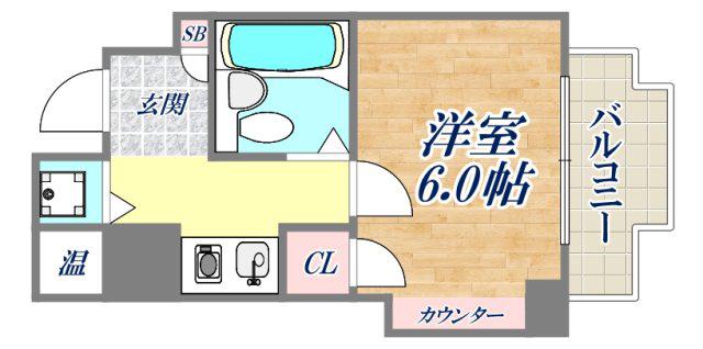 EPTA神戸祇園(1K/6階)の間取り写真