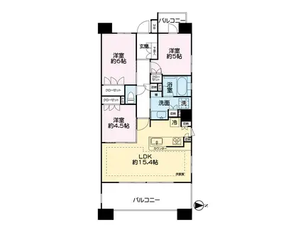 プライム金沢文庫(3LDK/6階)の間取り写真