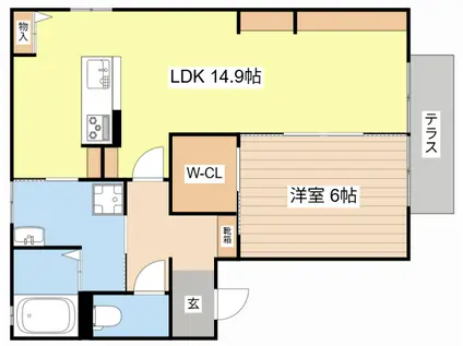 MAISON ITO(1LDK/1階)の間取り写真