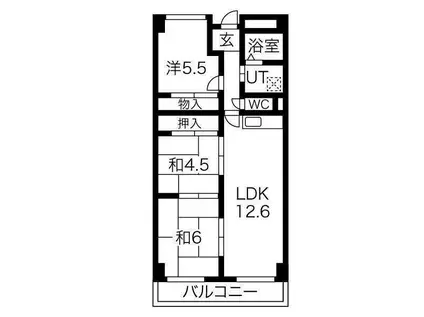 リリーハイツ港(3LDK/7階)の間取り写真