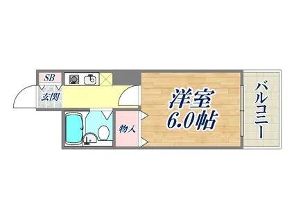 シャルムメゾン六甲道(1K/3階)の間取り写真