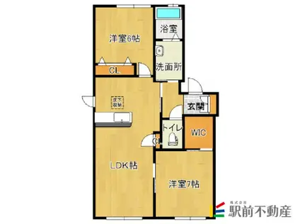 メゾンドリームII(2LDK/1階)の間取り写真