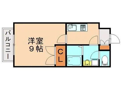 ソルリオ(1K/2階)の間取り写真