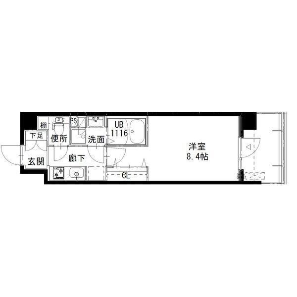 アルティザ姫路(1K/9階)の間取り写真