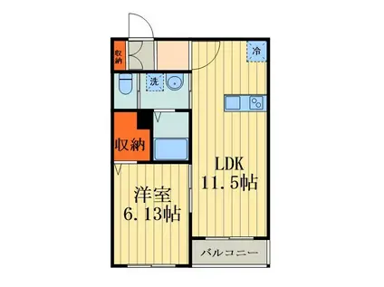 タウンフィールドIII(1LDK/3階)の間取り写真