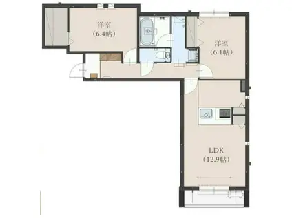 LACINE(2LDK/2階)の間取り写真