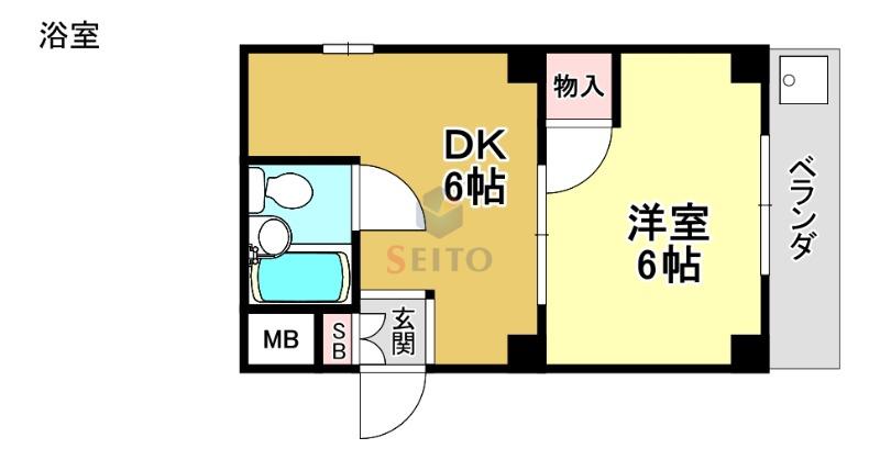 プリマベーラ岡町(1DK/1階)の間取り写真