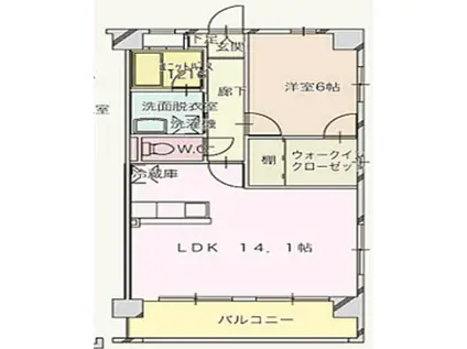 ISLAND星倉(1LDK/4階)の間取り写真