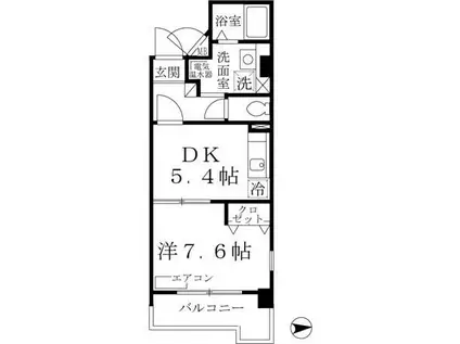 ソレアード昼ヶ丘(1DK/7階)の間取り写真