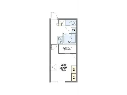 レオパレスロワジール西野A(1K/1階)の間取り写真