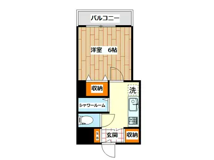 シミズホーム(1K/2階)の間取り写真