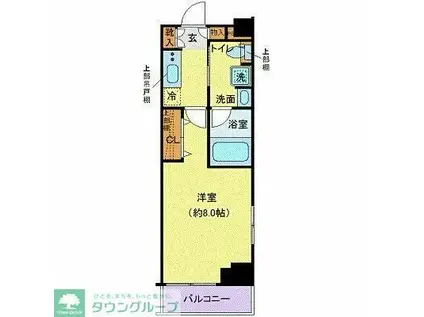 クレヴィスタ西馬込(1K/4階)の間取り写真