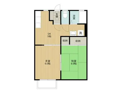 パストラール近江A棟(2DK/1階)の間取り写真