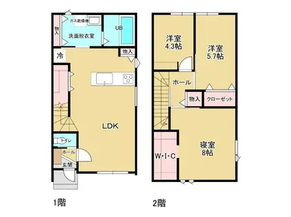 GOOD HILLS金泉寺III(3LDK/1階)の間取り写真