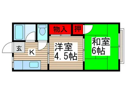 グランデール柏(2K/1階)の間取り写真