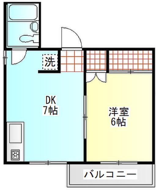 コーポヤマト(1DK/2階)の間取り写真