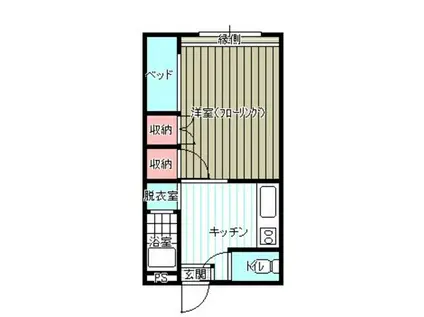 エスポアール宇美(1K/1階)の間取り写真