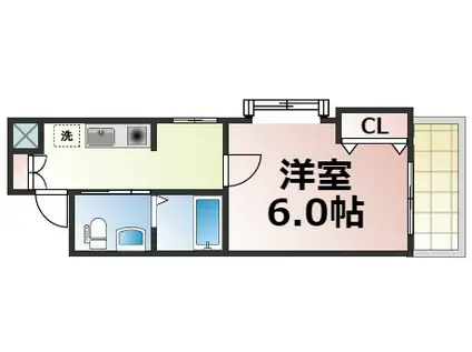 東小橋II番館(1K/6階)の間取り写真