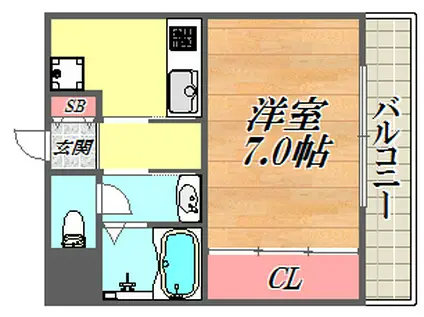 エスペランサ武庫之荘(1K/1階)の間取り写真