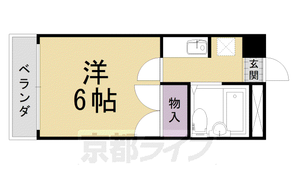 フレグランス東向日(1K/4階)の間取り写真