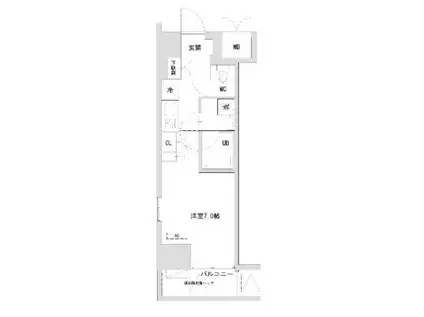 TLRレジデンス町田(1K/12階)の間取り写真