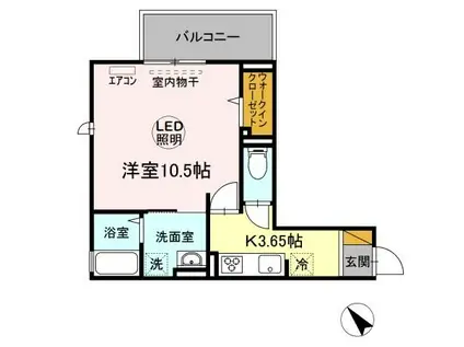 D-ROOM八千代台(1K/3階)の間取り写真