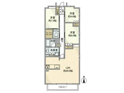 シティライフ大樹寺(3LDK/5階)の間取り写真