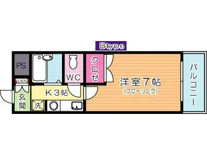 日神パレステージ九工大(1K/6階)の間取り写真