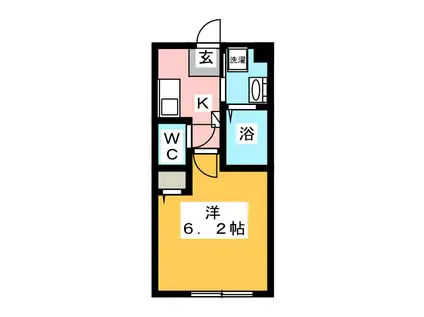 アヴェニール三ツ沢上町(1K/1階)の間取り写真