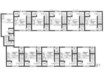 グランドソレイユ東雪谷(ワンルーム/2階)の間取り写真