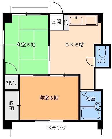 メゾンソフィアI(2DK/3階)の間取り写真