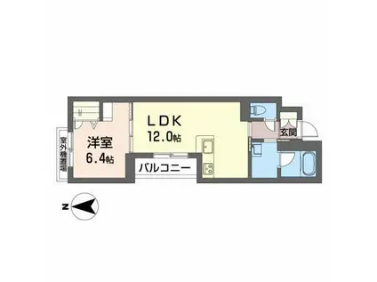 INFINI(1LDK/2階)の間取り写真