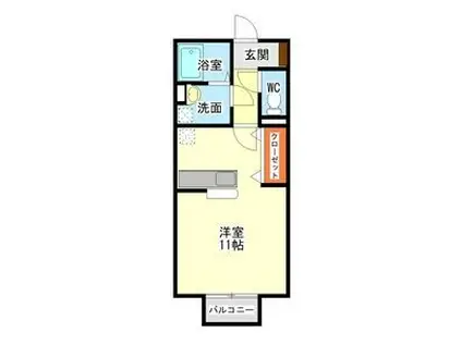 マックィーン(ワンルーム/2階)の間取り写真