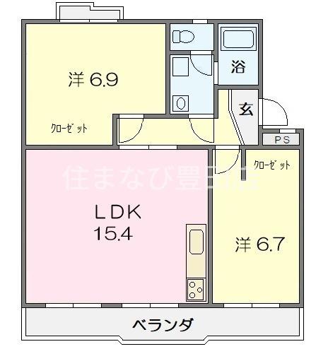 第2三宅ビル(2LDK/2階)の間取り写真