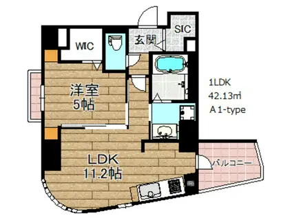 シェヌロジエ(1LDK/4階)の間取り写真